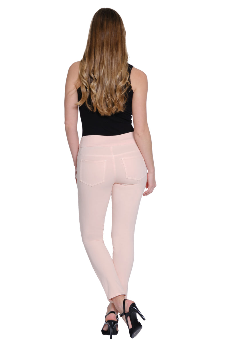 4 WAY STRETCH PULL ON SKINNY ANKLE JEAN - Light Pink