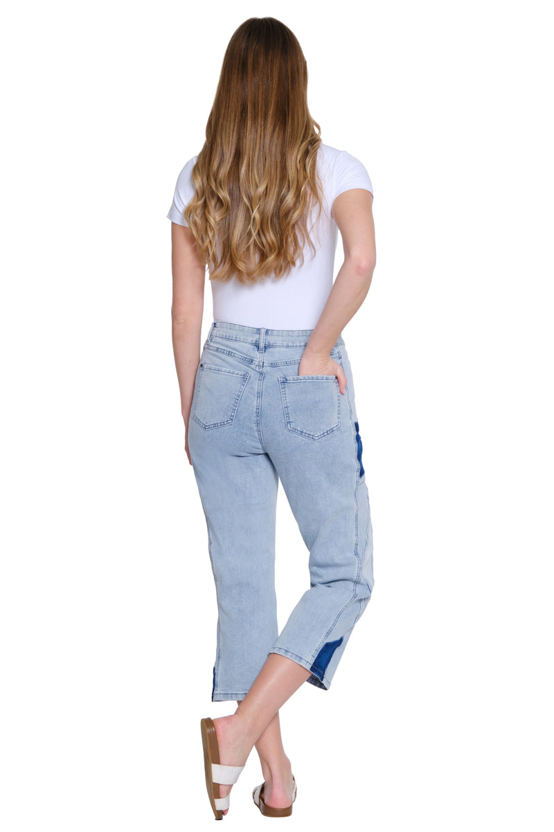 Wide Leg Crop Jeans - Light Indigo