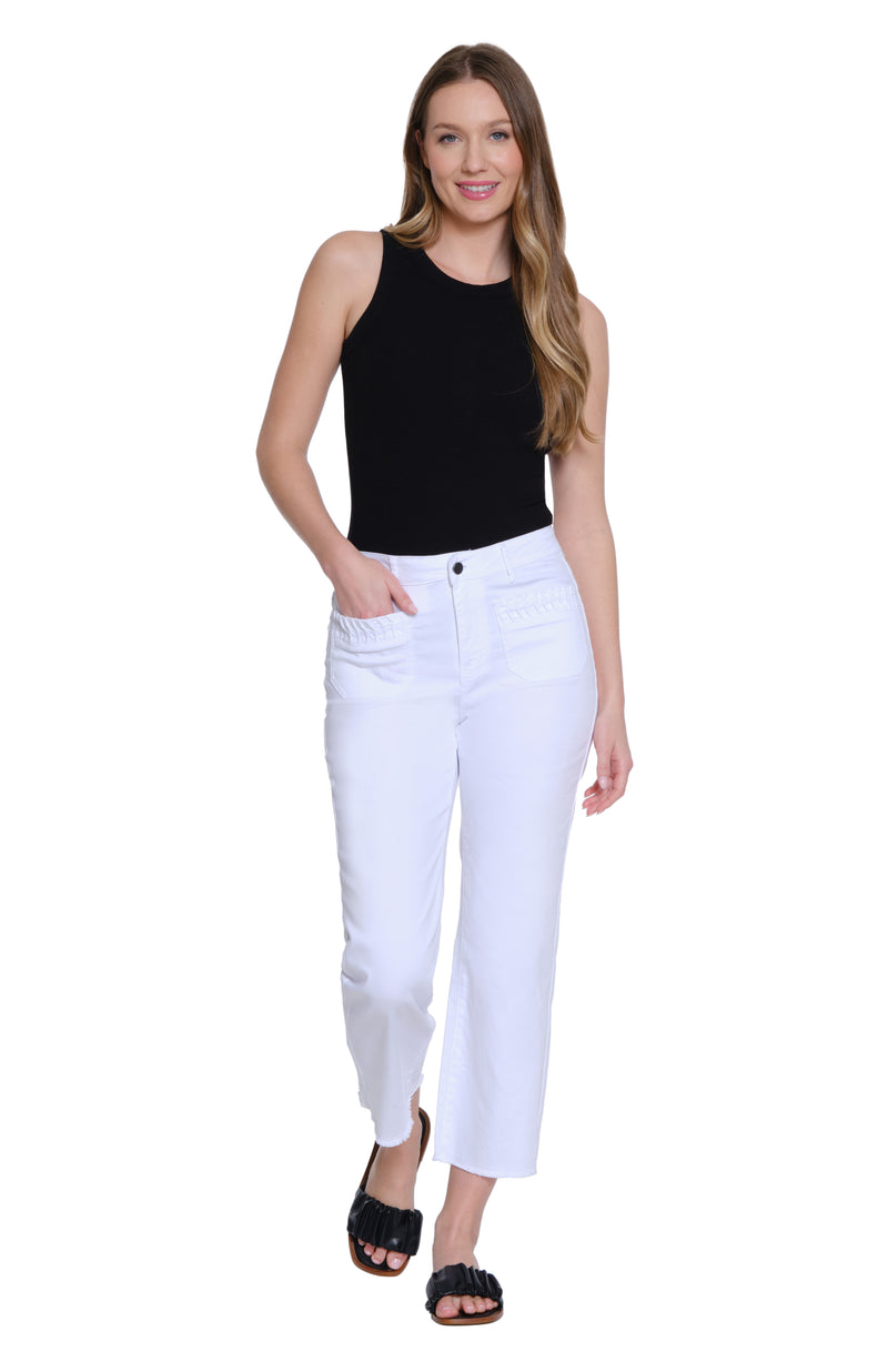 Wide Leg Crop Pant - White