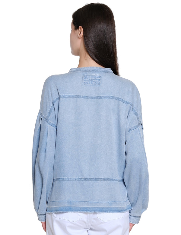 Denim Popover Top - Chambray