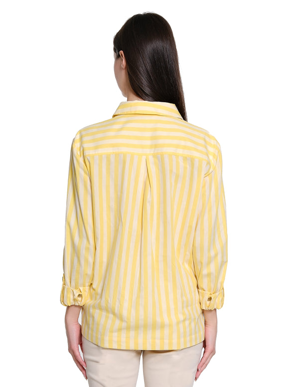 Stripe Collared Shirt - Yellow