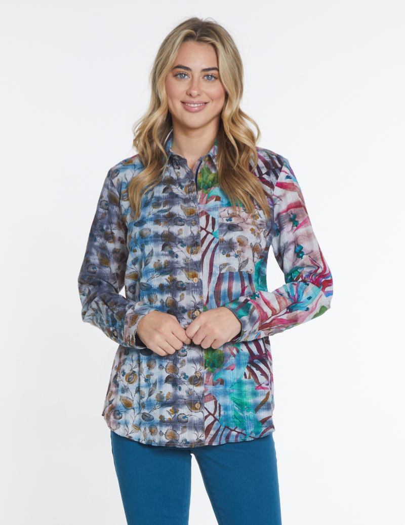 Mixed Print Shirt - Multi