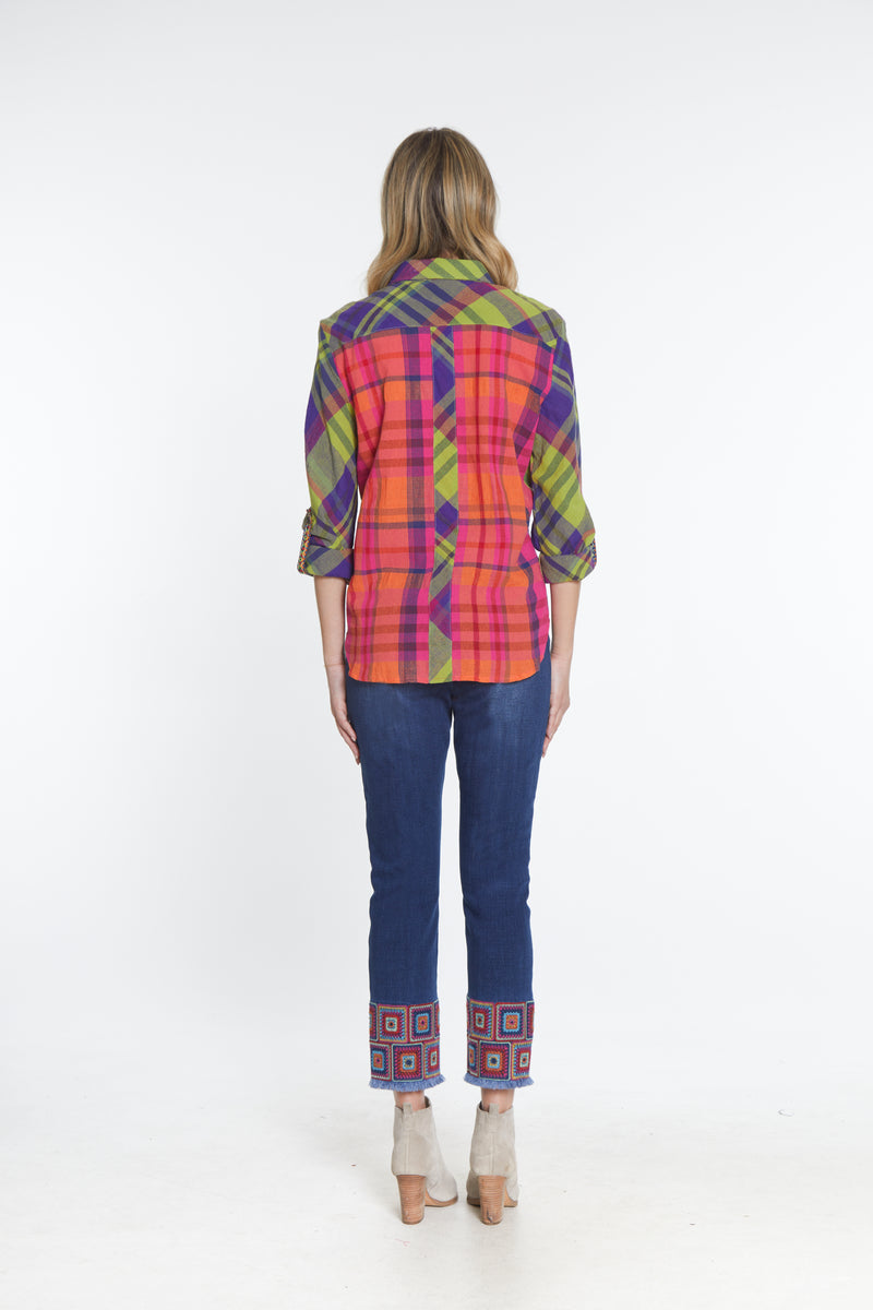 Mixed Plaid Shirt - Multi