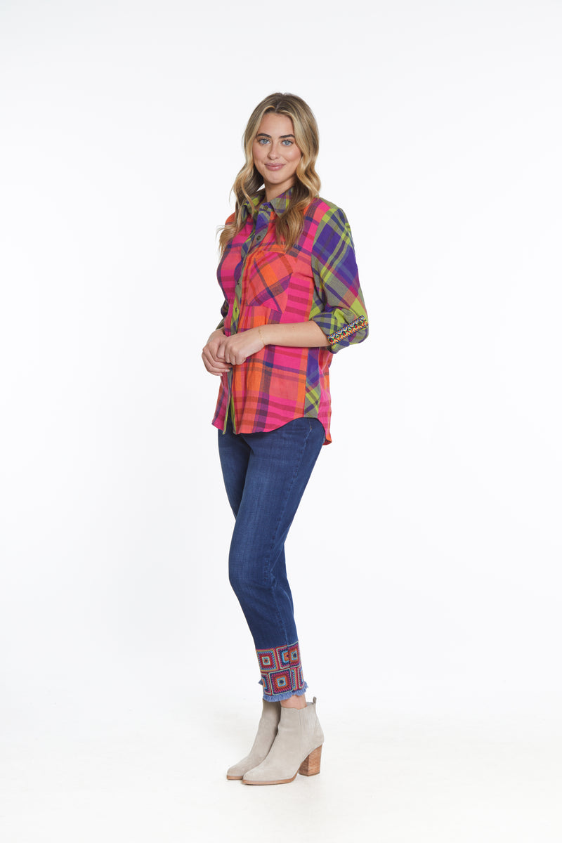 Mixed Plaid Shirt - Multi