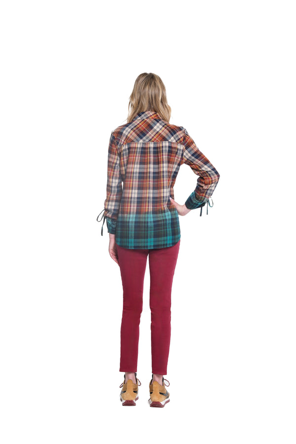 Dip Dyed Plaid Shirt - Multi