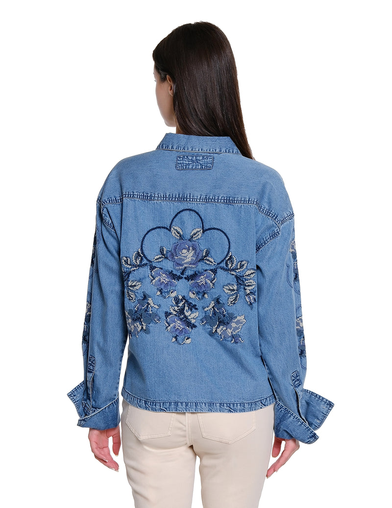 Embroidered Jacket - Chambray