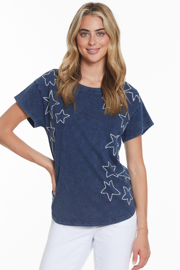 Star Knit Top- Celestial Blue