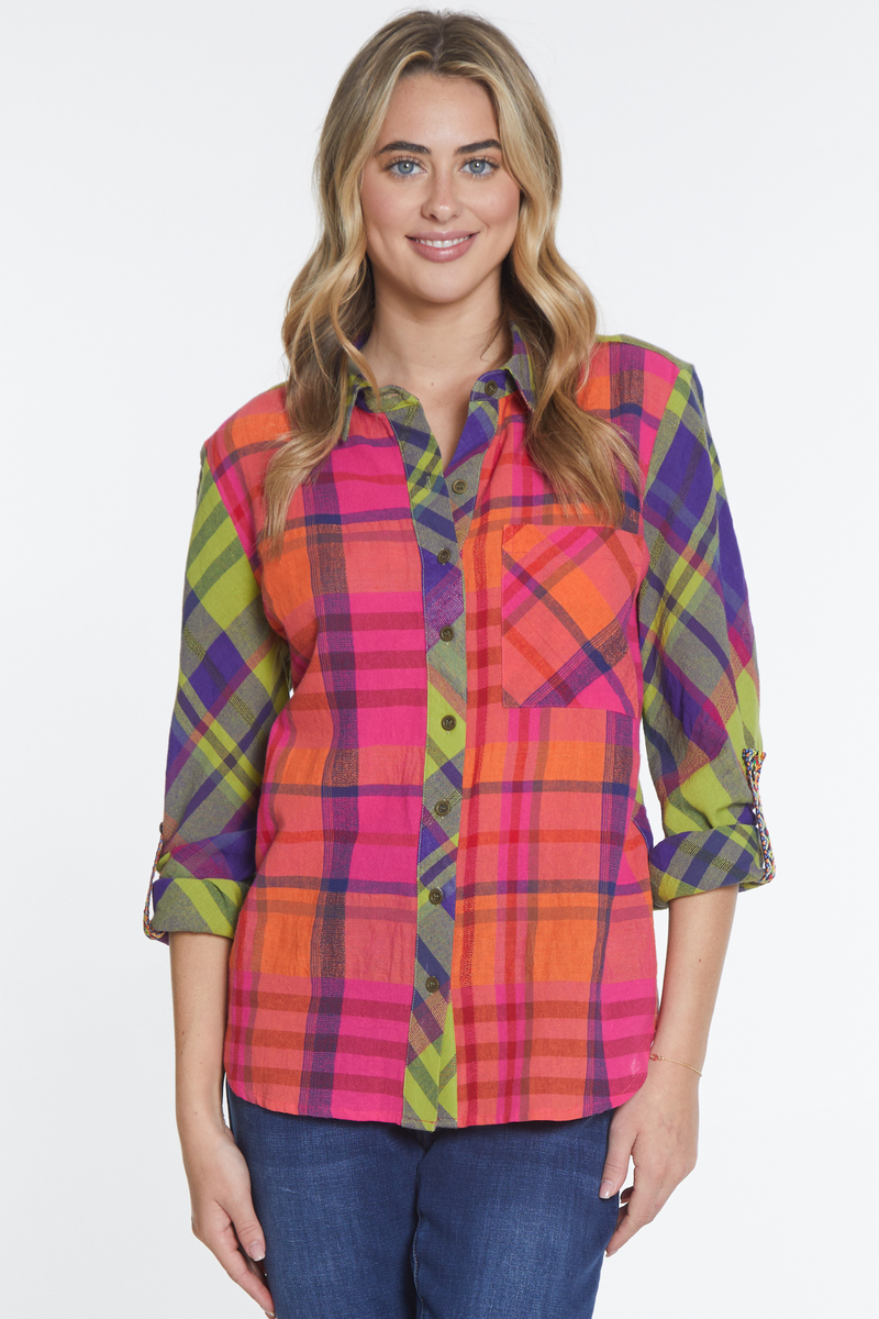 Mixed Plaid Shirt - Multi