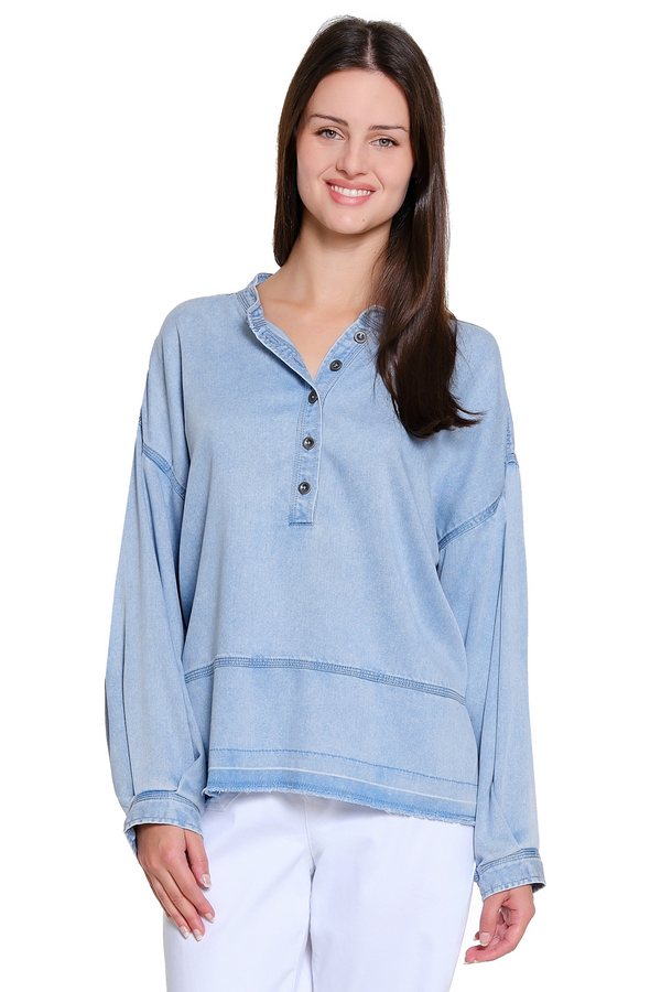 Denim Popover Top - Chambray