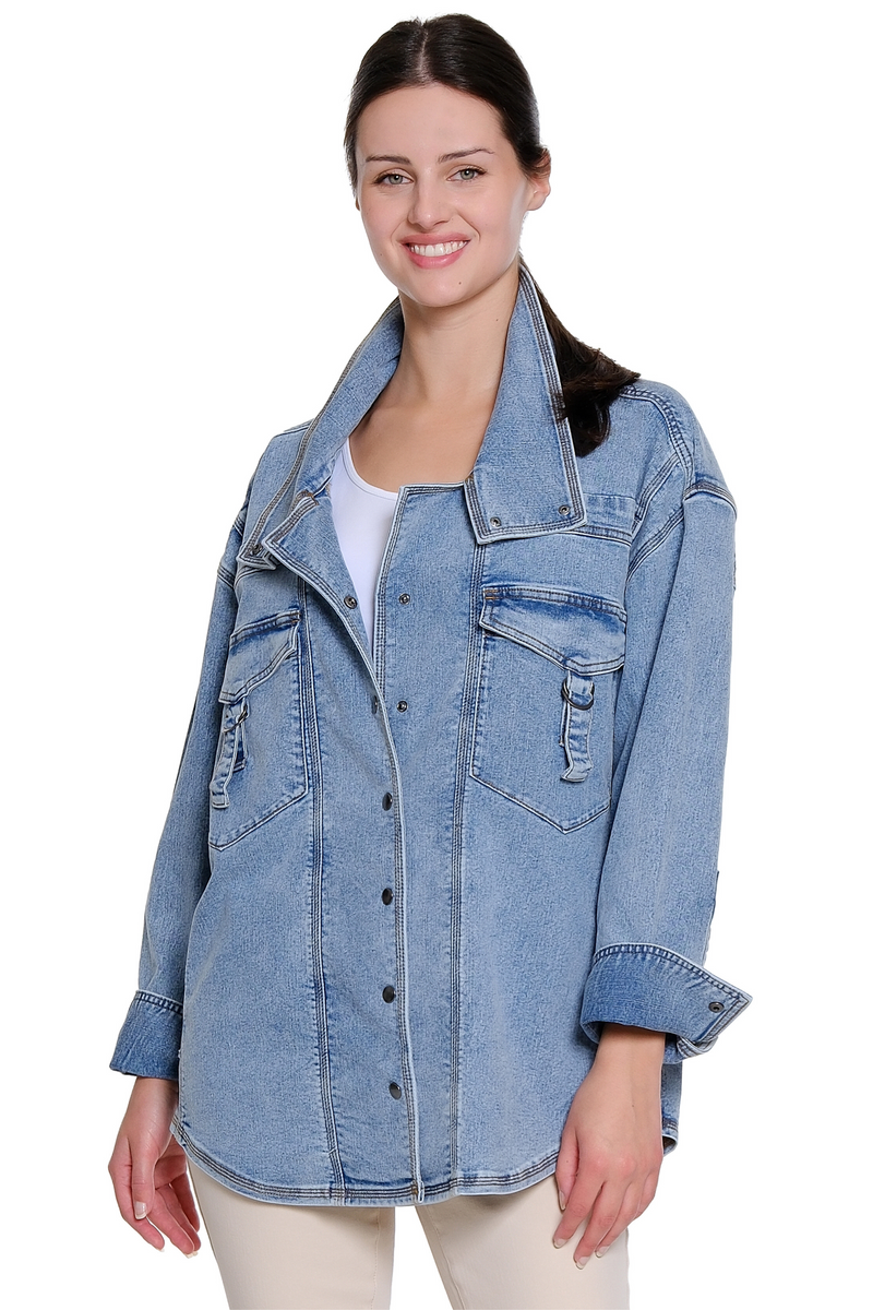 Denim Shirt Jacket - Medium Indigo