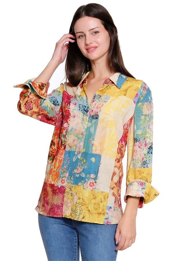 Patchwork Print Shirt - Multi