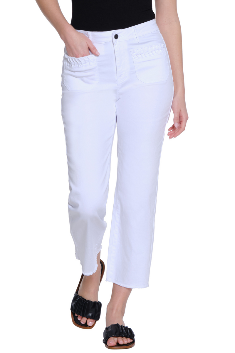 Wide Leg Crop Pant - White