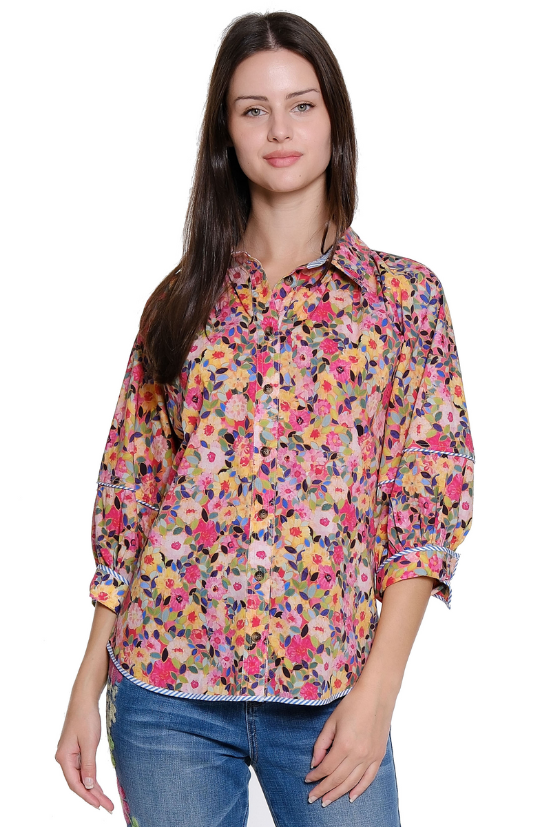 Puffy Sleeve Shirt - Pink