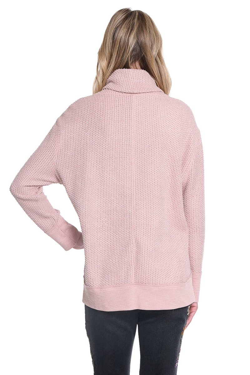 Texturized Knit Turtleneck - Blush