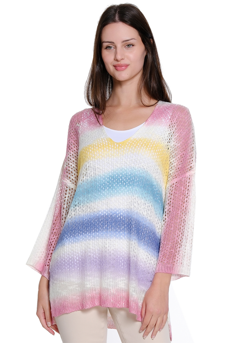 Rainbow Striped Sweater - Multi