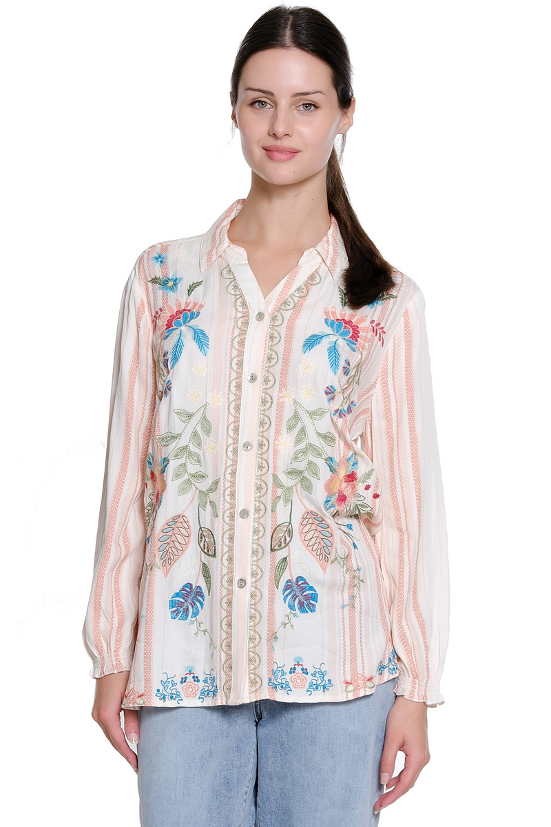 Embroidered Collared Shirt - Multi